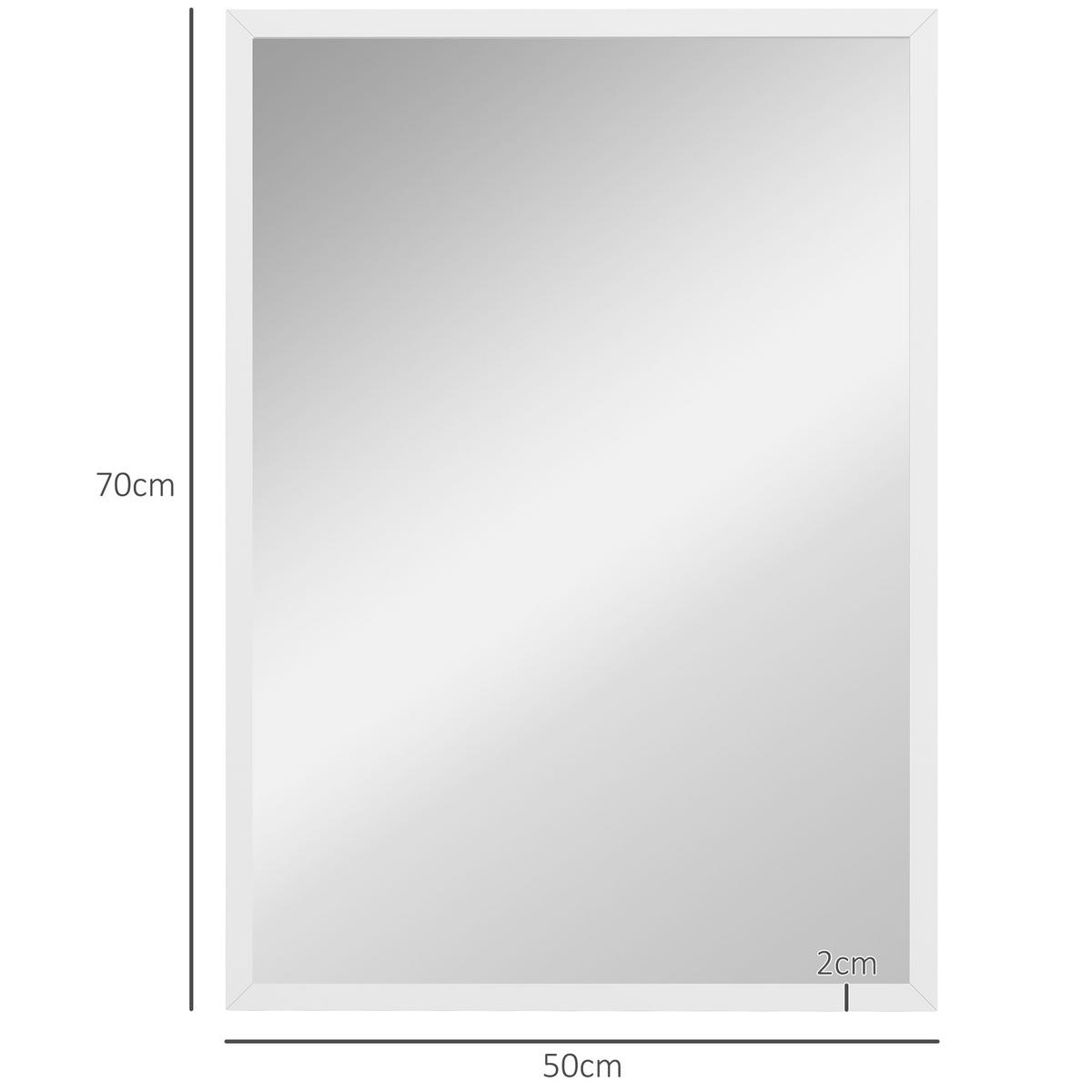 WANDSPIEGEL MDF Glas Weiß - Weiß, Holzwerkstoff (2/70/50cm) - HOMCOM