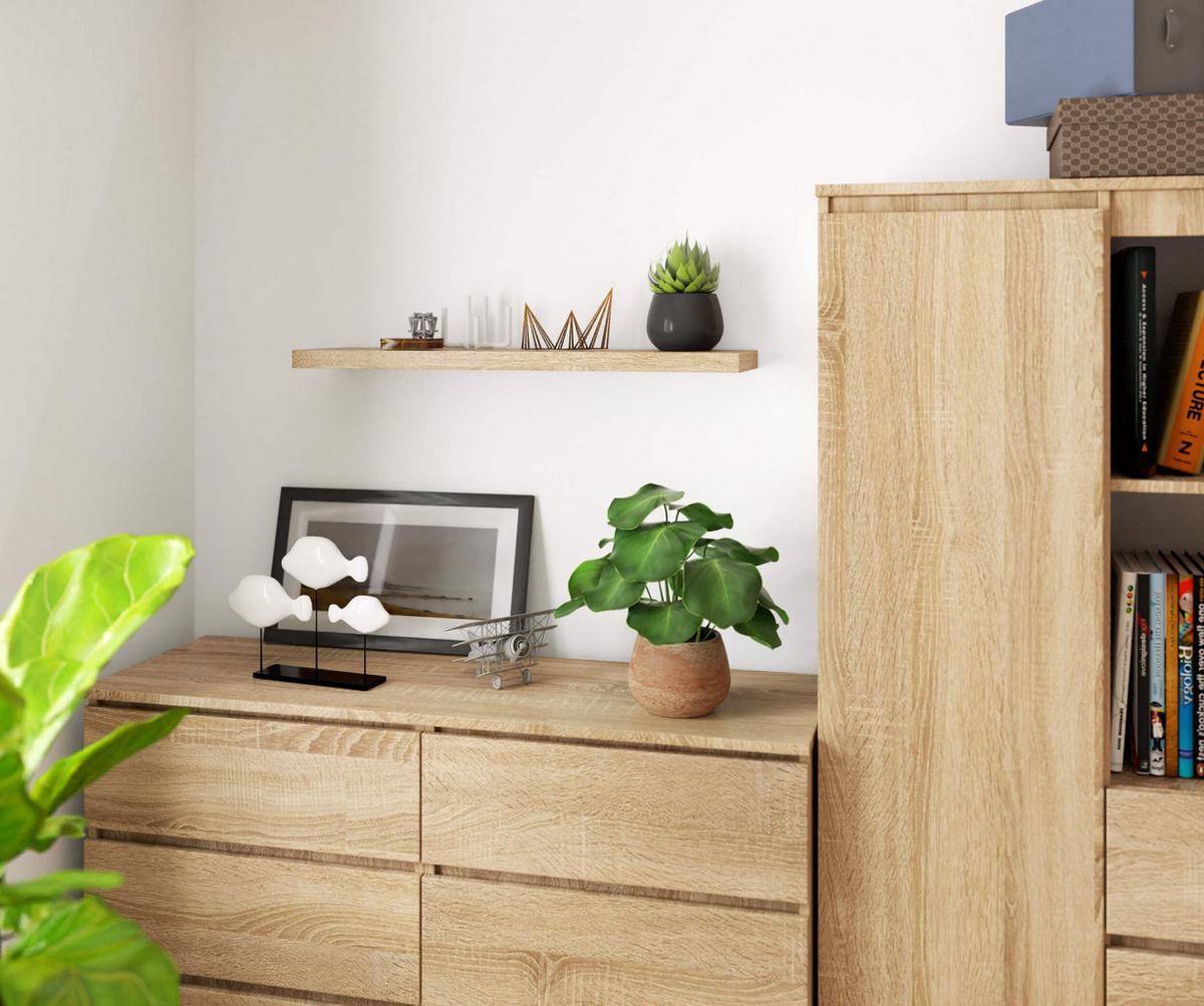 WANDREGAL Eiche Sonoma 3/80/20 - Sonoma Eiche, Holzwerkstoff (80/3/20cm) - RAUMHIRSCH FURNITURE