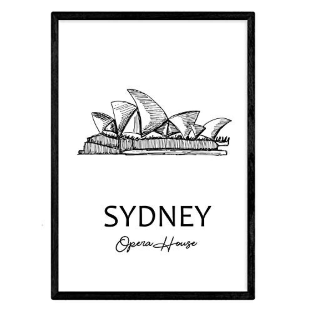 POSTER Städte Denkmäler Sydney Opera House A4 Rahmenlos - Klar, Papier (29.7/5/21cm) - Nacnic