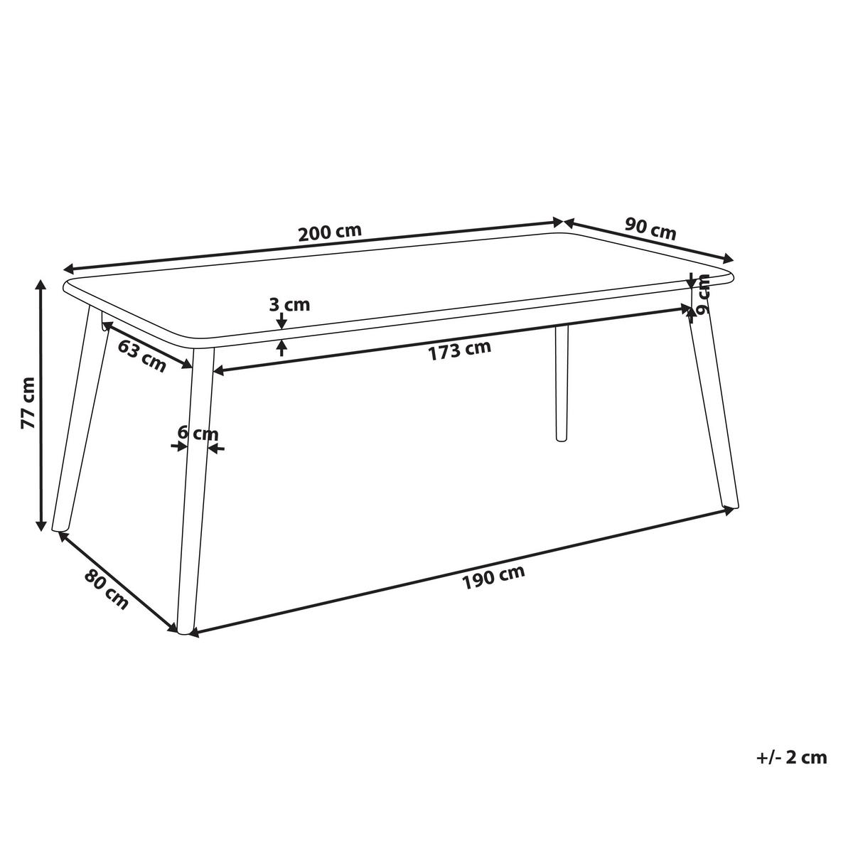 ESSTISCH Dunkle Eiche 200/90 cm Keho - Braun, Holzwerkstoff (200/90/77cm) - Beliani