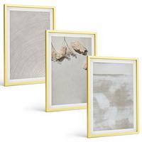 BILDER SET 3er Set - 40x60 cm Goldrahmen - Boho-Textur aus Sandsteinen - Goldfarben, Kunststoff (40/60cm) - TULUP