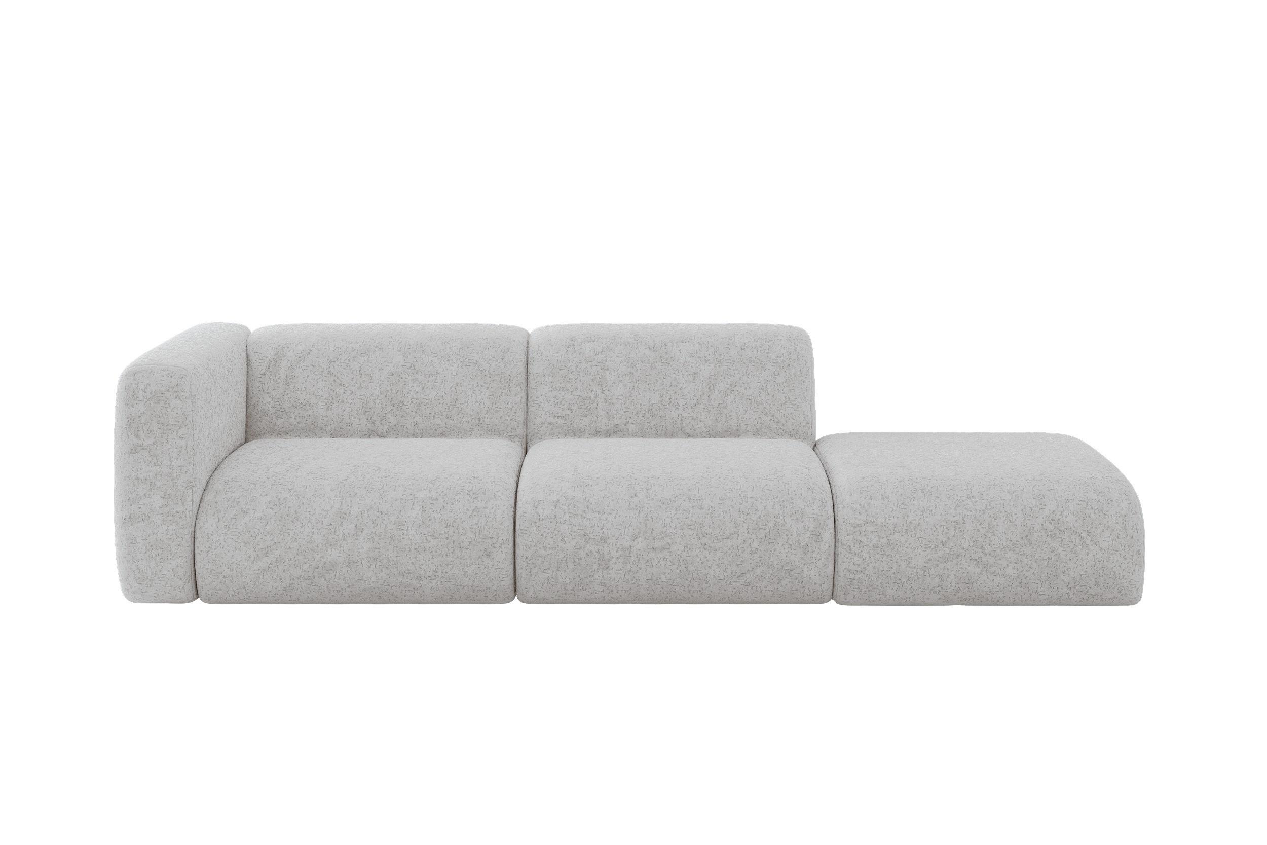 SOFA Ottomane Links MIRA-S3 296x89x70 Grau Velours - Schwarz/Grau, Holzwerkstoff/Kunststoff (296/70/89cm) - ALTDECOR