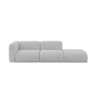 SOFA Ottomane Links MIRA-S3 296x89x70 Grau Velours - Schwarz/Grau, Holzwerkstoff/Kunststoff (296/70/89cm) - ALTDECOR