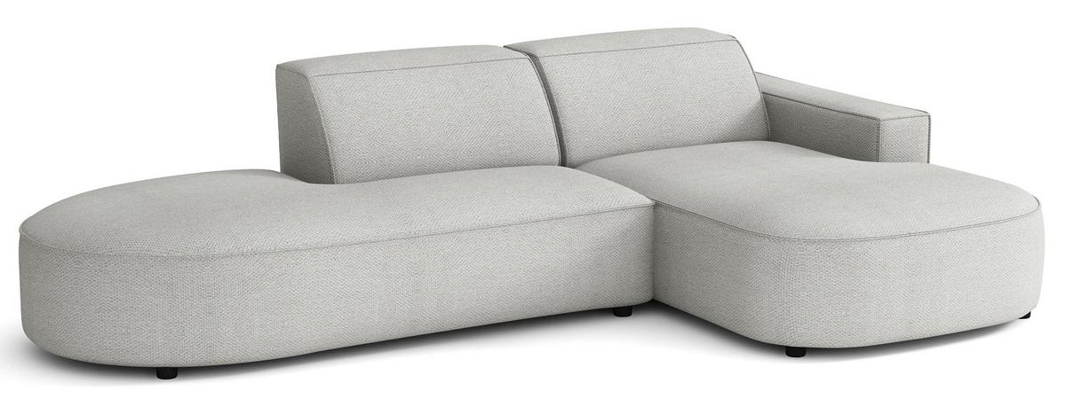 ECKSOFA Sallmo L-Form, 3-Sitzer, rechts 276 cm - Hellgrau/Schwarz, Kunststoff/Textil (276/166cm) - Selsey