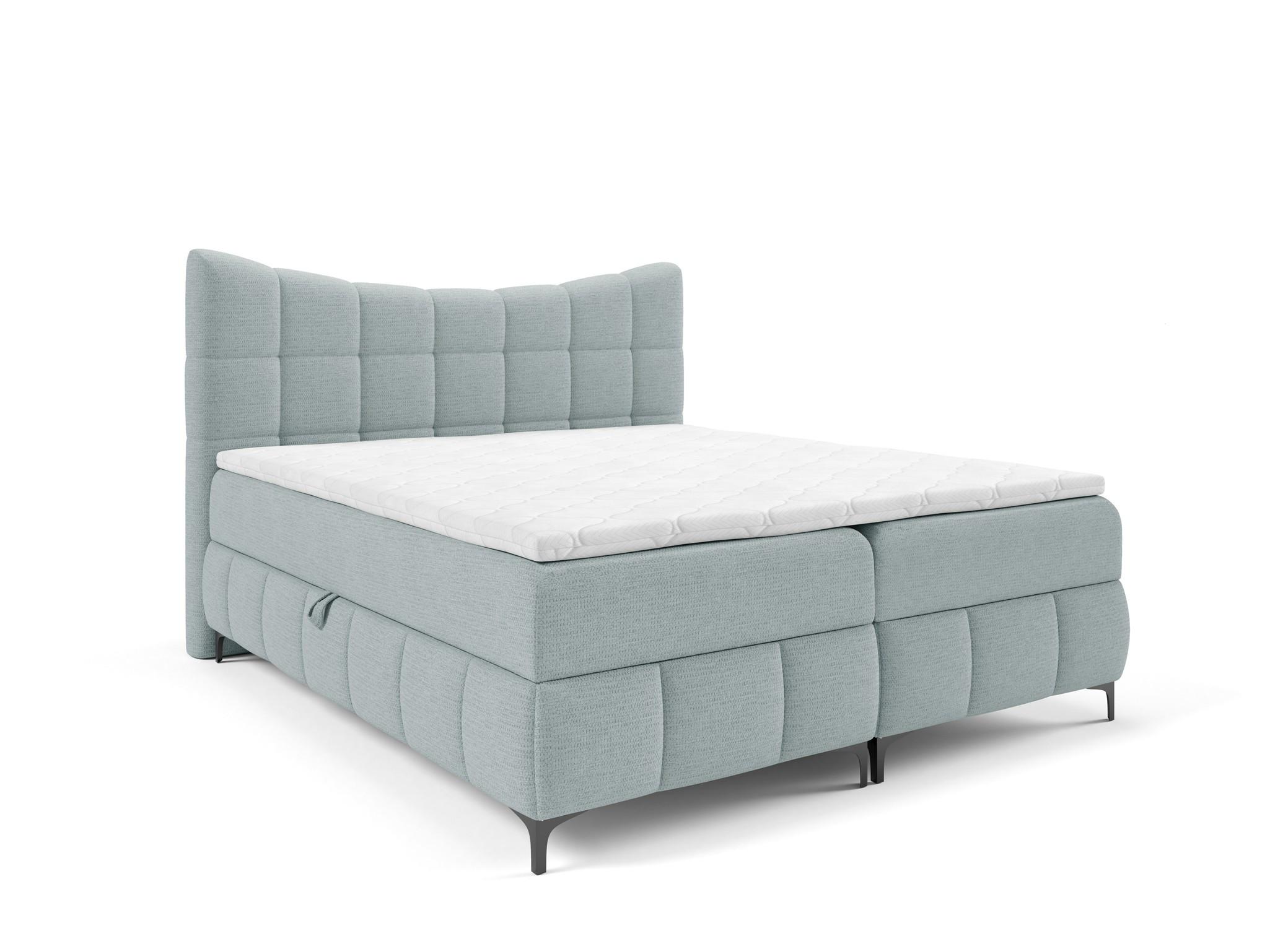 BOXBETT Charles In Aragon - Hellblau, Holzwerkstoff/Textil (140/200cm) - Fun Möbel