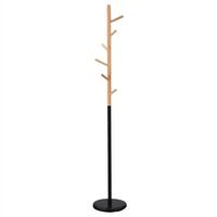 KLEIDERSTÄNDER ENRICO schwarz/natur - Schwarz/Naturfarben, Holz (28/171/28cm) - IDIMEX