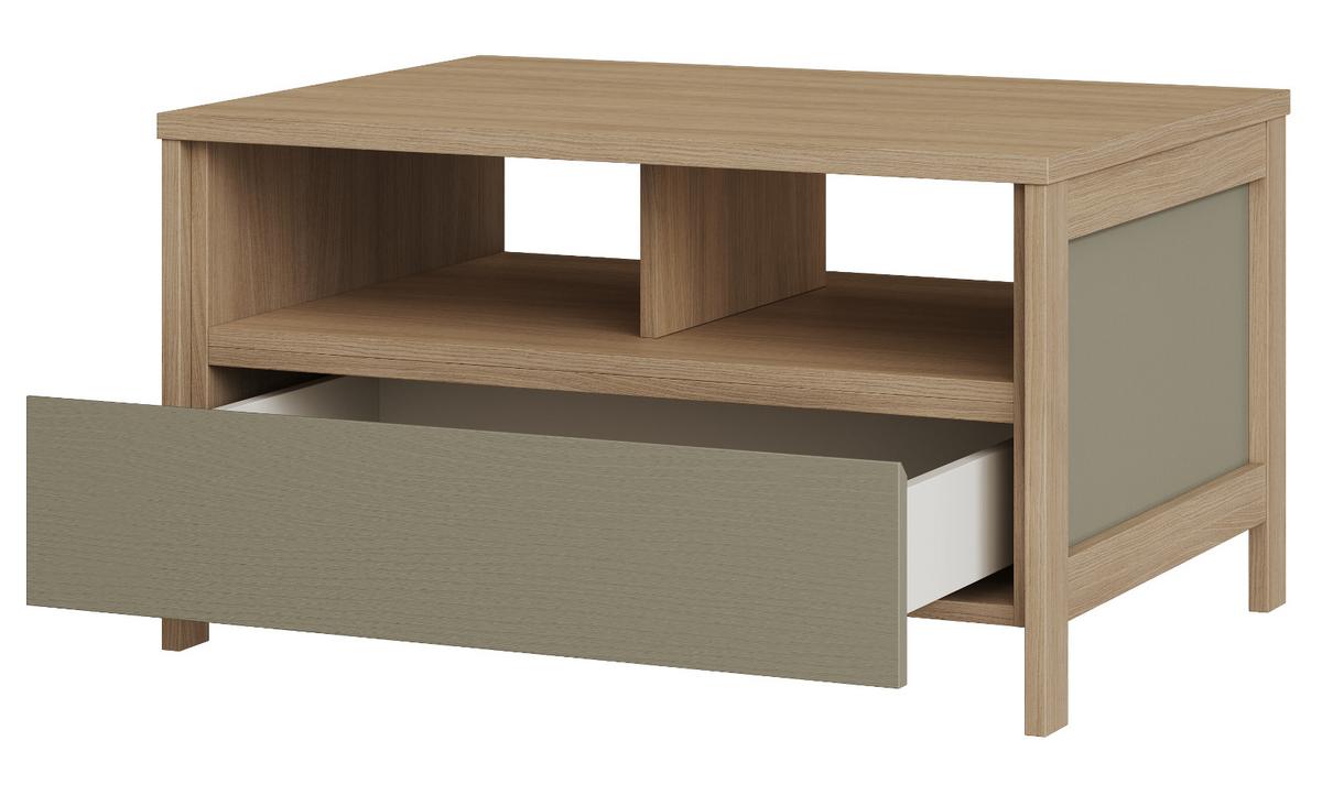 COUCHTISCH Salbei, Eiche, Beistelltisch skandinavisch 80 x 60 cm, Soft-Close - Salbeigrün/Eichefarben, Holzwerkstoff/Metall (46/60/80cm) - Furn.Design