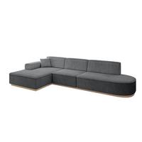 ECKSOFA Ottomane Links IREA-L2 - 327x165x80 cm Duneklgrau - Dunkelgrau, Holzwerkstoff/Textil (327/165cm) - ALTDECOR