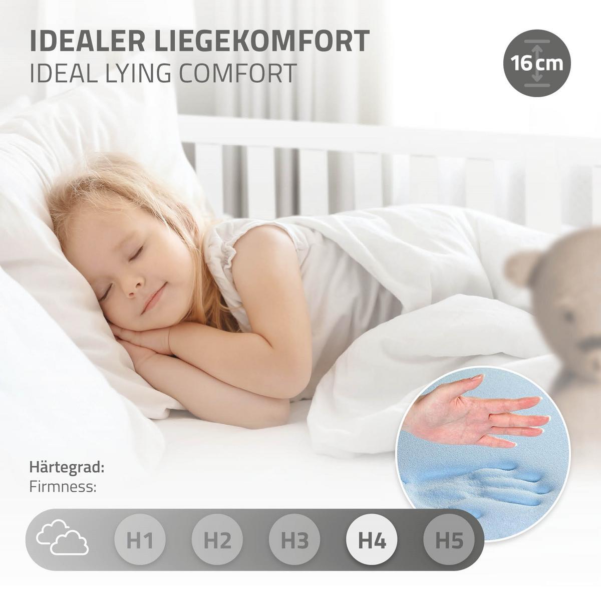 HAUSBETT mit Matratze 90x200 cm und 2 Schubladen Weiß aus Kiefernholz - Weiß, Holz (90/200cm) - ML-DESIGN