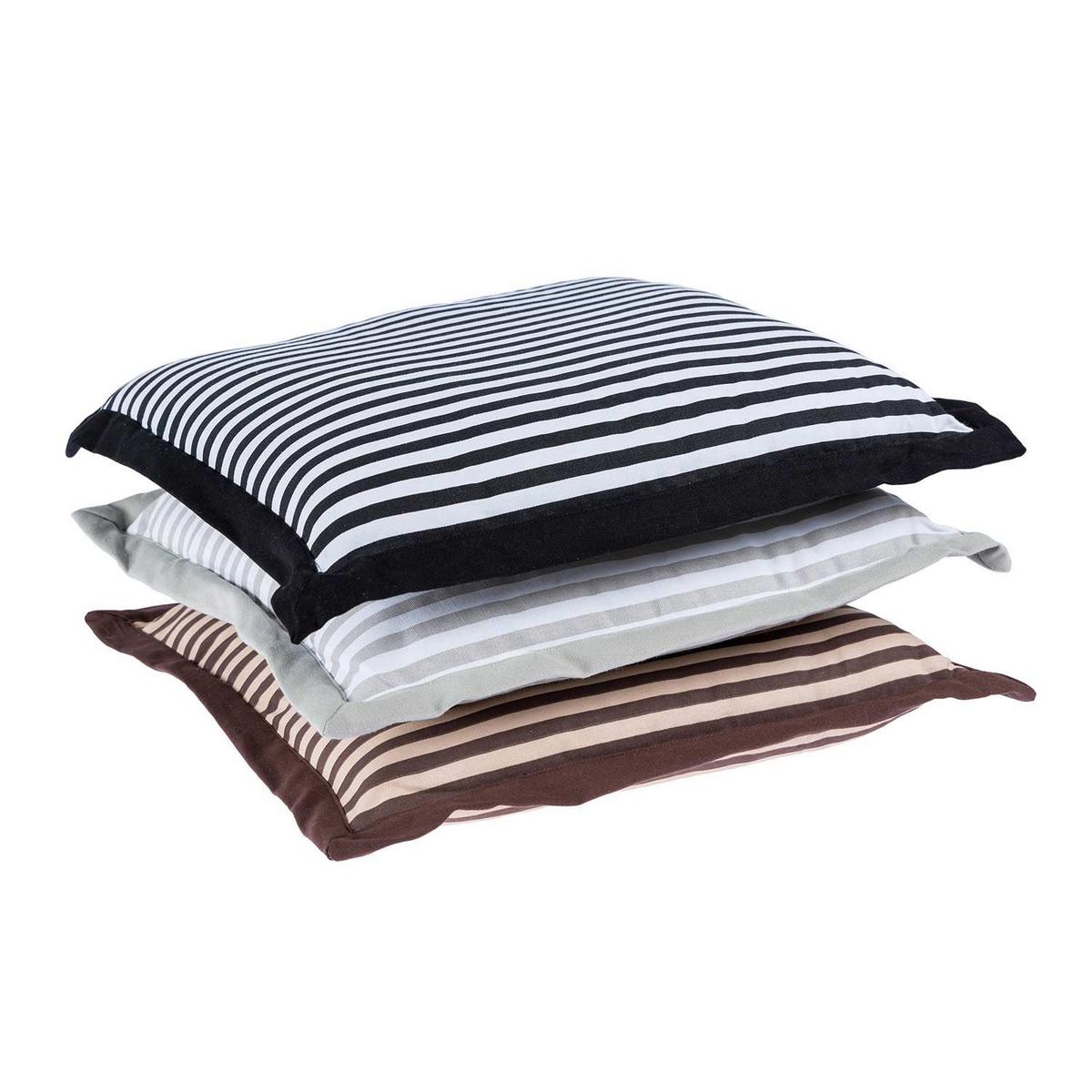 SITZKISSEN braun-beige gestreift, 40/40/5 cm - Braun, Textil (40/40/5cm) - Homescapes