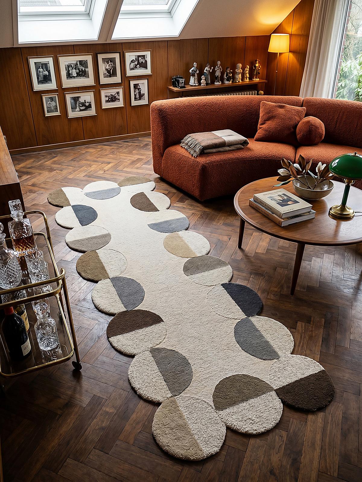 WOLLTEPPICH HALLEIN, mit Wellenmuster, Natur, 80 x 230 cm - Beige, Textil (80/230cm) - KADIMA DESIGN