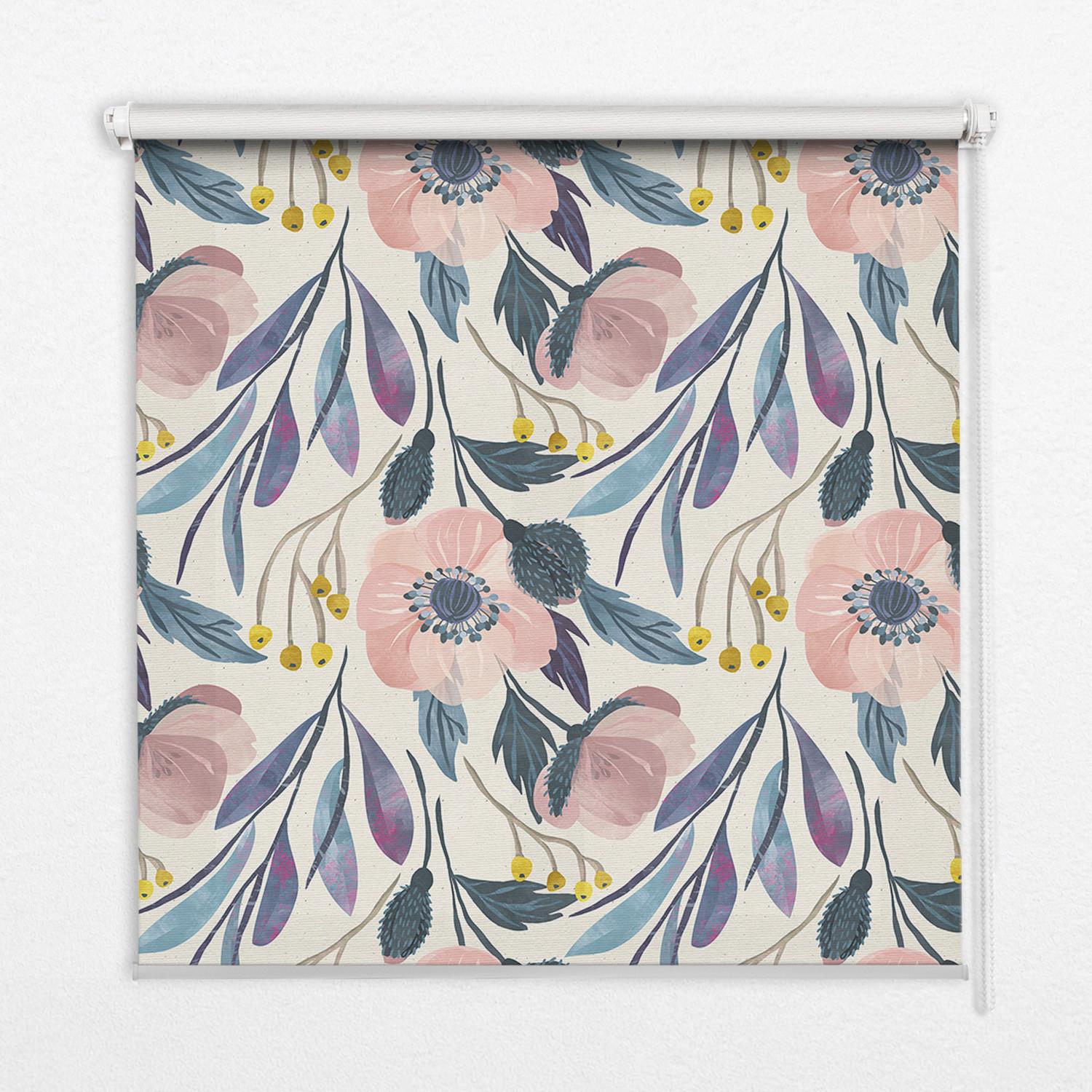 INNENROLLO - Fensterrollo - Rollo - 60x40 cm - Mohnblumen - Weiß, Kunststoff (60/140/0.5cm) - TULUP