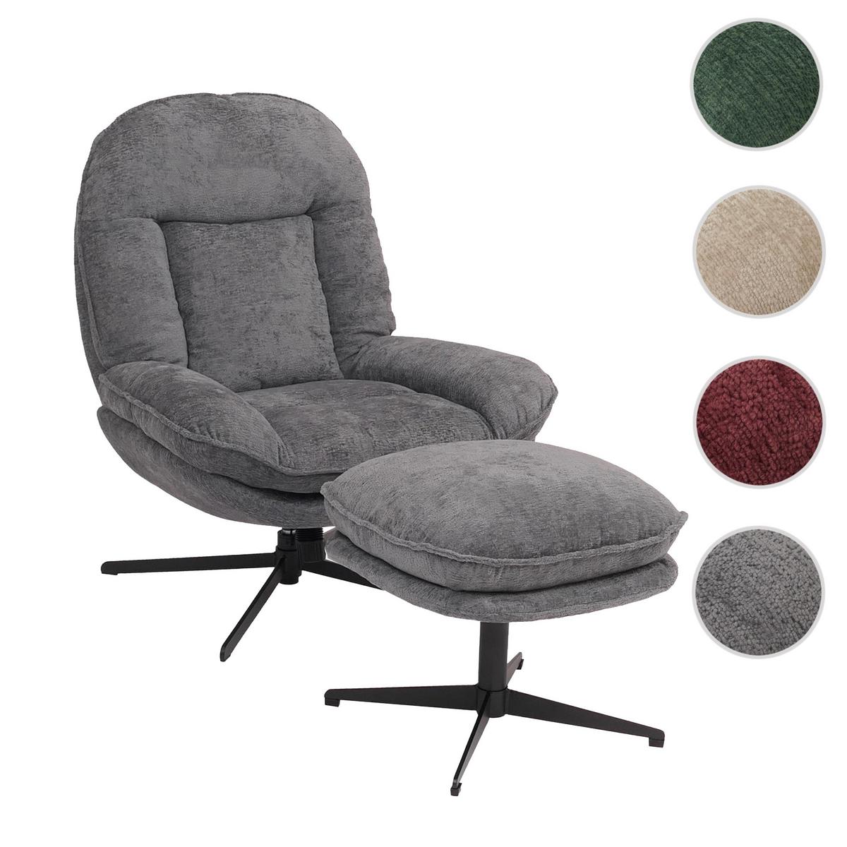 RELAXSESSEL MIT HOCKER Grau - Grau, Textil (80/96/90cm) - MCW