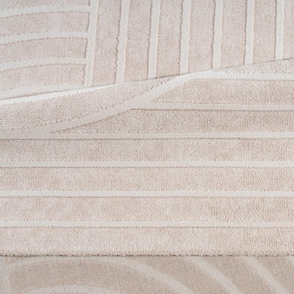 KURZFLORTEPPICH, abstrakt, aus Polyester, Florhöhe 10 mm, Creme, 200 x 280 cm - Creme, Textil (280/200cm) - KADIMA DESIGN
