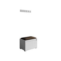 GARDEROBEN-SET Grawis 60 III - Silberfarben/Braun, Holzwerkstoff/Kunststoff (64.5/45/34cm) - MIRJAN24