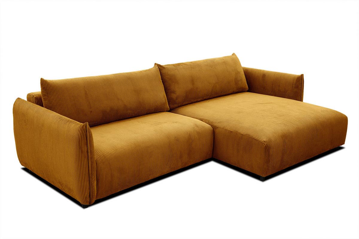 ECKSOFA TAUER 5-Sitzer, honig - Schwarz/Honig, Holzwerkstoff/Kunststoff (292/174cm) - Wozimo