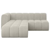 ECKSOFA modulares Sofa Darnel-L1 - 205x177x70 cm Creme - Hellgrau/Creme, Holzwerkstoff/Textil (205/177cm) - ALTDECOR