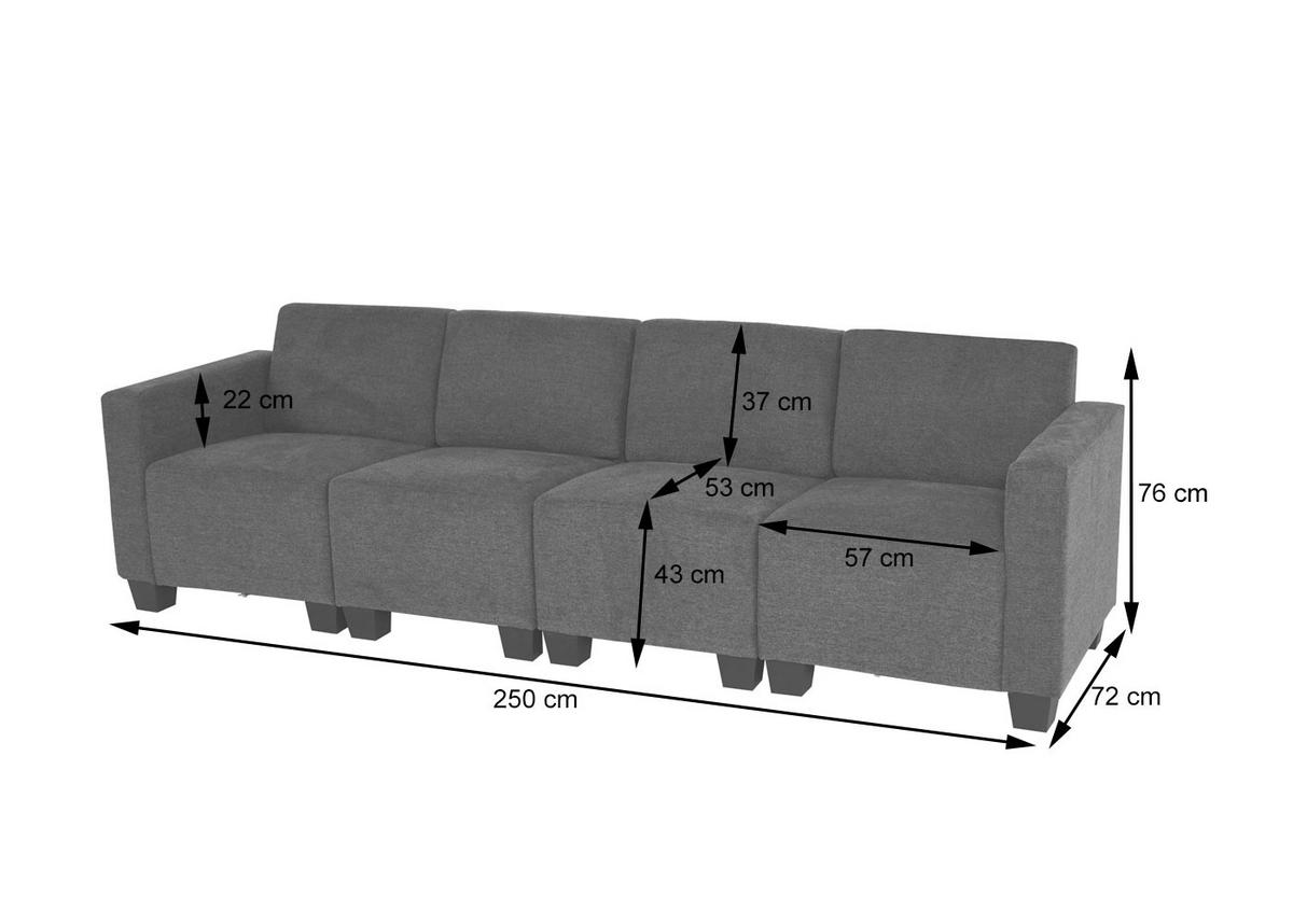 4-SITZER SOFA COUCH Braun - Braun, Textil (250/76/72cm) - MCW