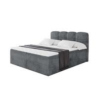 BOXBETT mit Matratze H4 - NINA - 180x200 cm - Dunkelgrau - Schieferfarben, Holzwerkstoff (180/200cm) - ALTDECOR