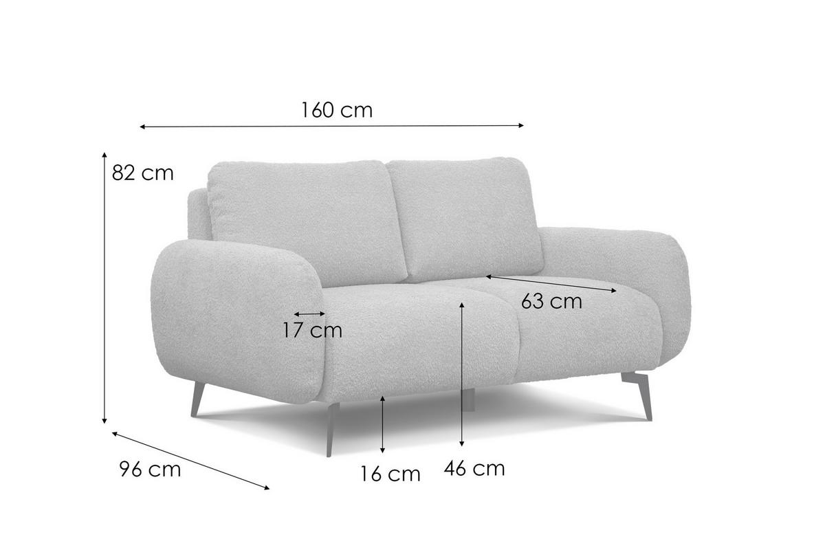 SOFA FEBE 2-Sitzer, beige - Beige/Schwarz, Holz/Textil (160/82/96cm) - Wozimo