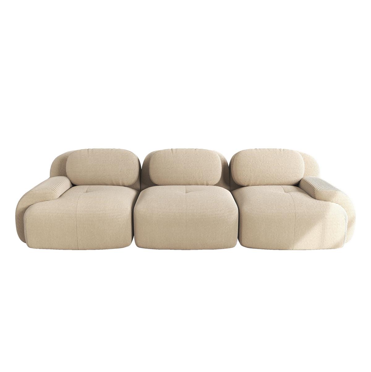 3-SITZER-SOFA in Premium-Cord Montagefrei & Rutschfest - Beige, Textil (298/75/103cm) - Urban Meuble