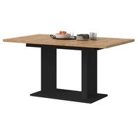 ESSTISCH Eiche Artisan, schwarz 150 - 190 x 90 cm, Küchentisch ausziehbar - Schwarz/Eiche Artisan, Holzwerkstoff (90/150/76cm) - Inn.Furn