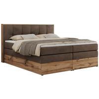 BOXSPRINGBETT ALBERO 1 KING 160/200 Braun Velvet - H4 - Braun, Holz/Textil (160/200cm) - MKS