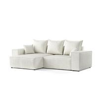 ECKSOFA SENSO mit Schlaffunktion Hellbeige im City Stoff - Beige/Schwarz, Holz/Holzwerkstoff (255/148cm) - AltaBeds
