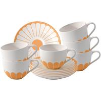 KAFFEETASSEN MIT UNTERTASSEN Fleur Couleur Soleil 160 ml 6er Set - Gelb, Keramik (14.8/8.9/14.8cm) - Villeroy & Boch