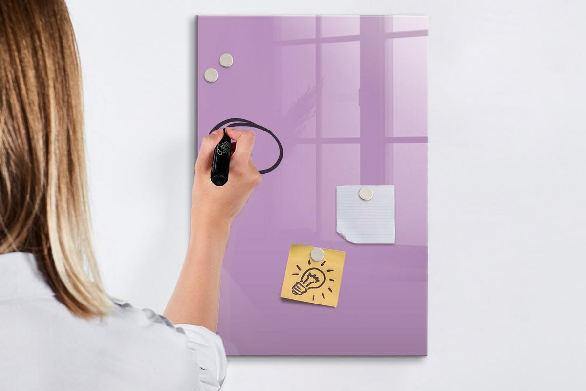 MAGNETTAFEL 40x60 Flieder schwarzer Marker - Violett, Glas (40/0.4/60cm) - TULUP