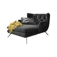 LONGSEAT CHAMRE Schwarz Velvet - Schwarz, Textil/Metall (130/95/160cm) - KAWOLA