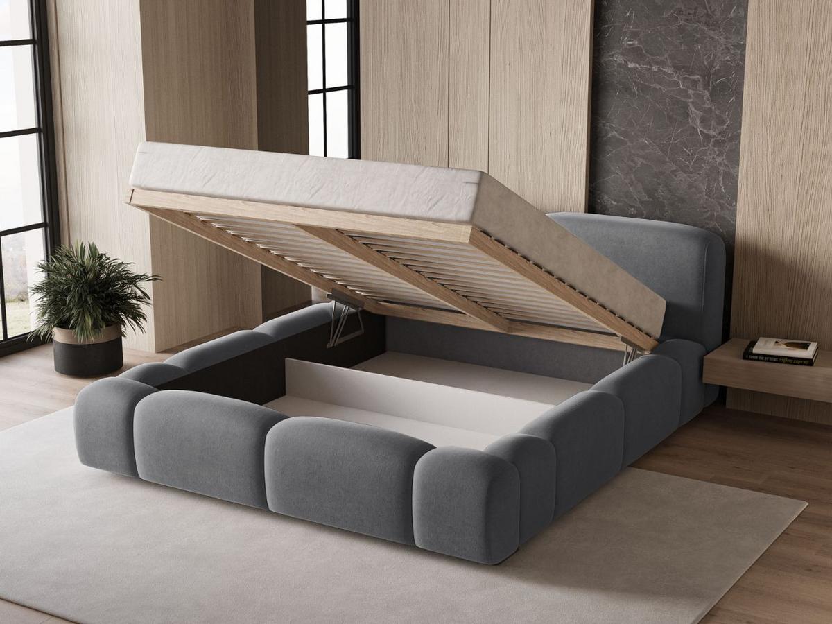 POLSTERBETT Aubi 160x200 Dunkelgrau - Dunkelgrau, Textil (160/200cm) - Graingold