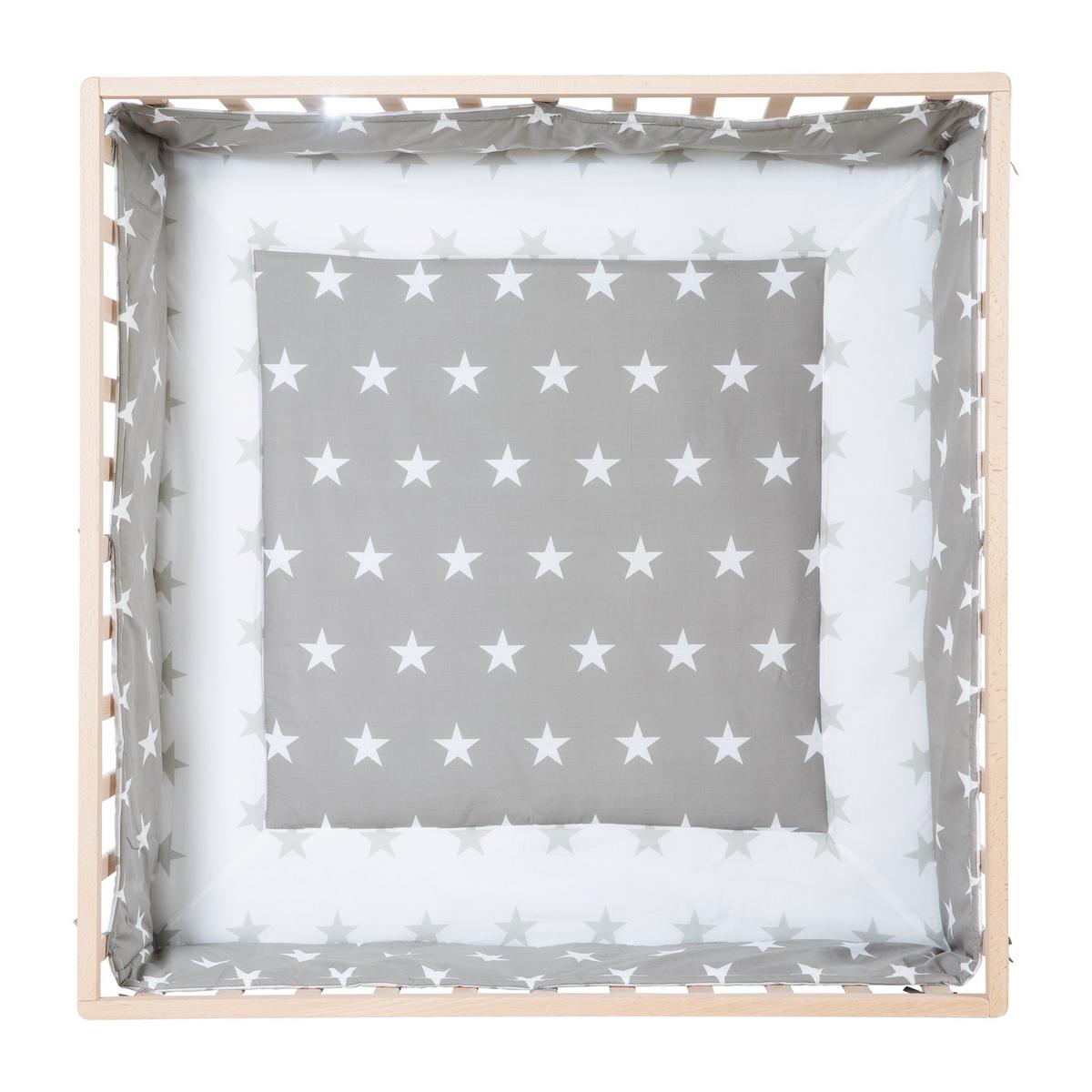 LAUFGITTER 100x100 Little Stars - Naturfarben, Holzwerkstoff (100/72.5/100cm) - Roba