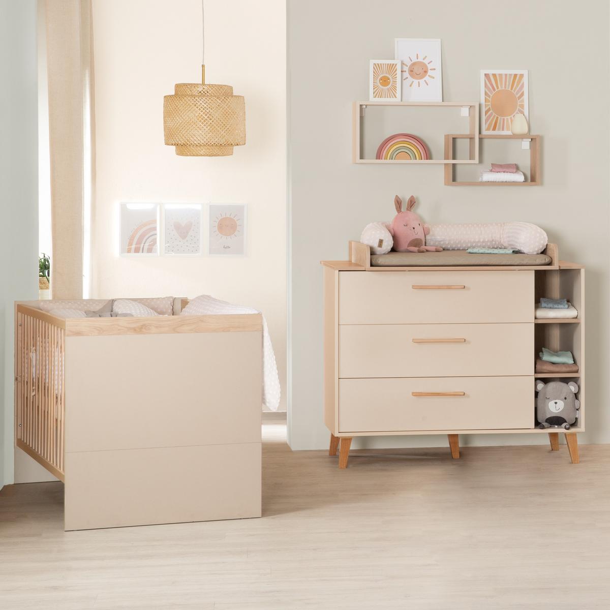 BABYZIMMER SET Jil 2-teilig - Kastanienfarben/Kaschmir, Holz/Holzwerkstoff (117/103/78cm) - Roba
