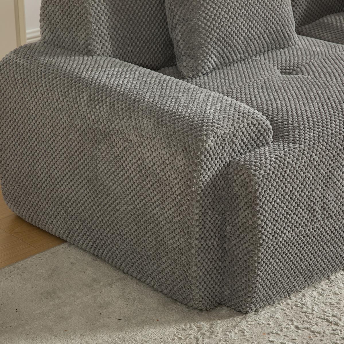 ECKSOFA 266cm L-Form Grau 3-Sitzer ohne Montage - Grau, Textil (266/176cm) - Urban Meuble
