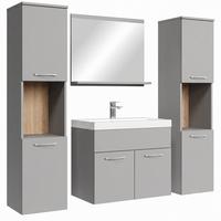 BADMÖBEL-SET Montreal 5 Teile Grau Matt - 60 x 35 x 51 cm - Grau, Holz (60/51/35cm) - Badplaats