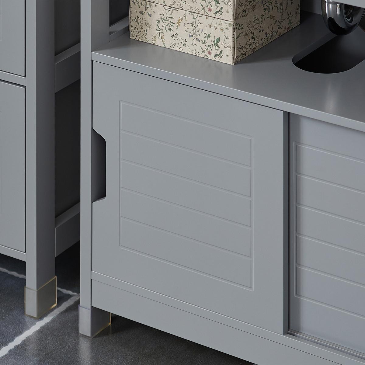 WASCHBECKENUNTERSCHRANK Grau - Grau, Holzwerkstoff (60/60/31cm) - SoBuy