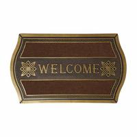 FUSSMATTE Welcome gold-braun, geschwungen 45/75 cm - Braun, Naturmaterialien (45/75cm) - Homescapes