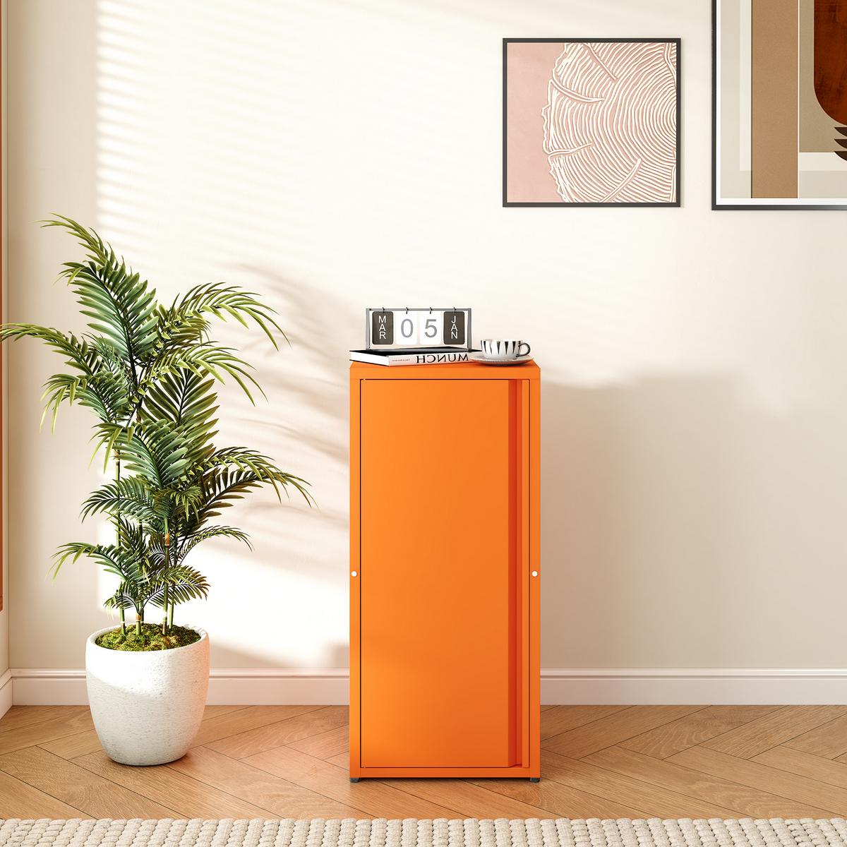 AKTENSCHRANK Burlöv - Orange, Metall (40/88/35cm) - [en.casa]