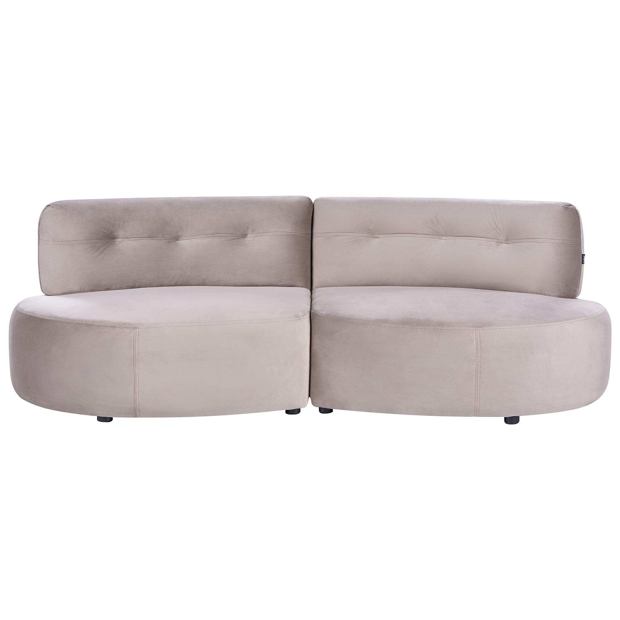 3-SITZER-SOFA Samtstoff Taupe Laerdal - Taupe, Textil (210/68/105cm) - Beliani