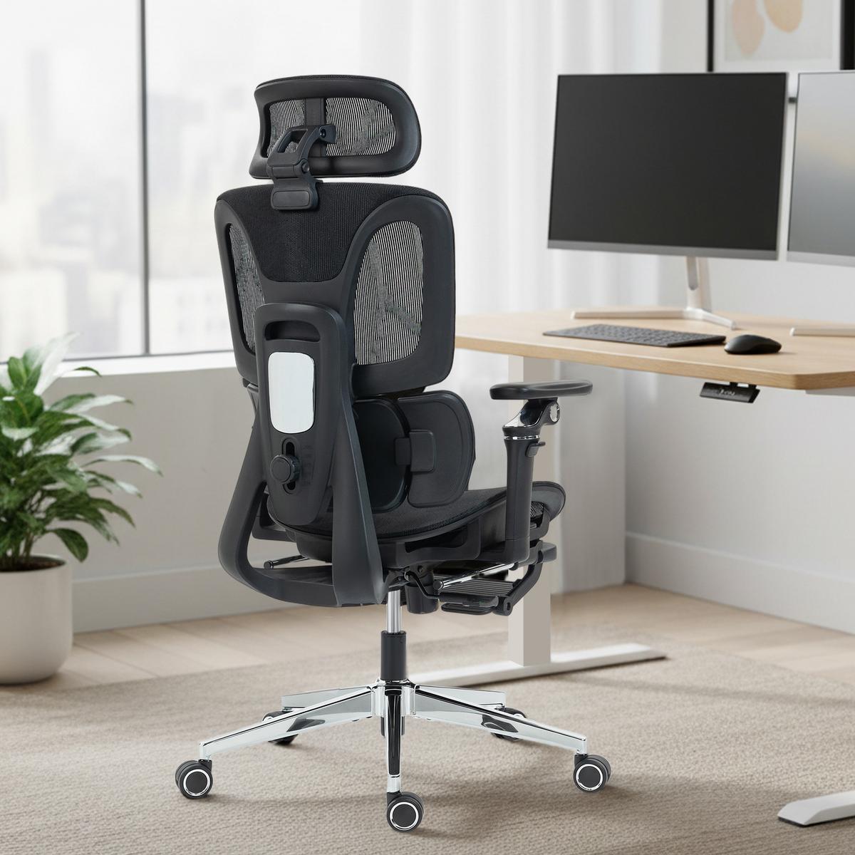 BÜROSTUHL Polyester Kunststoff Schwarz - Schwarz, Kunststoff/Textil (67/133/71cm) - HOMCOM
