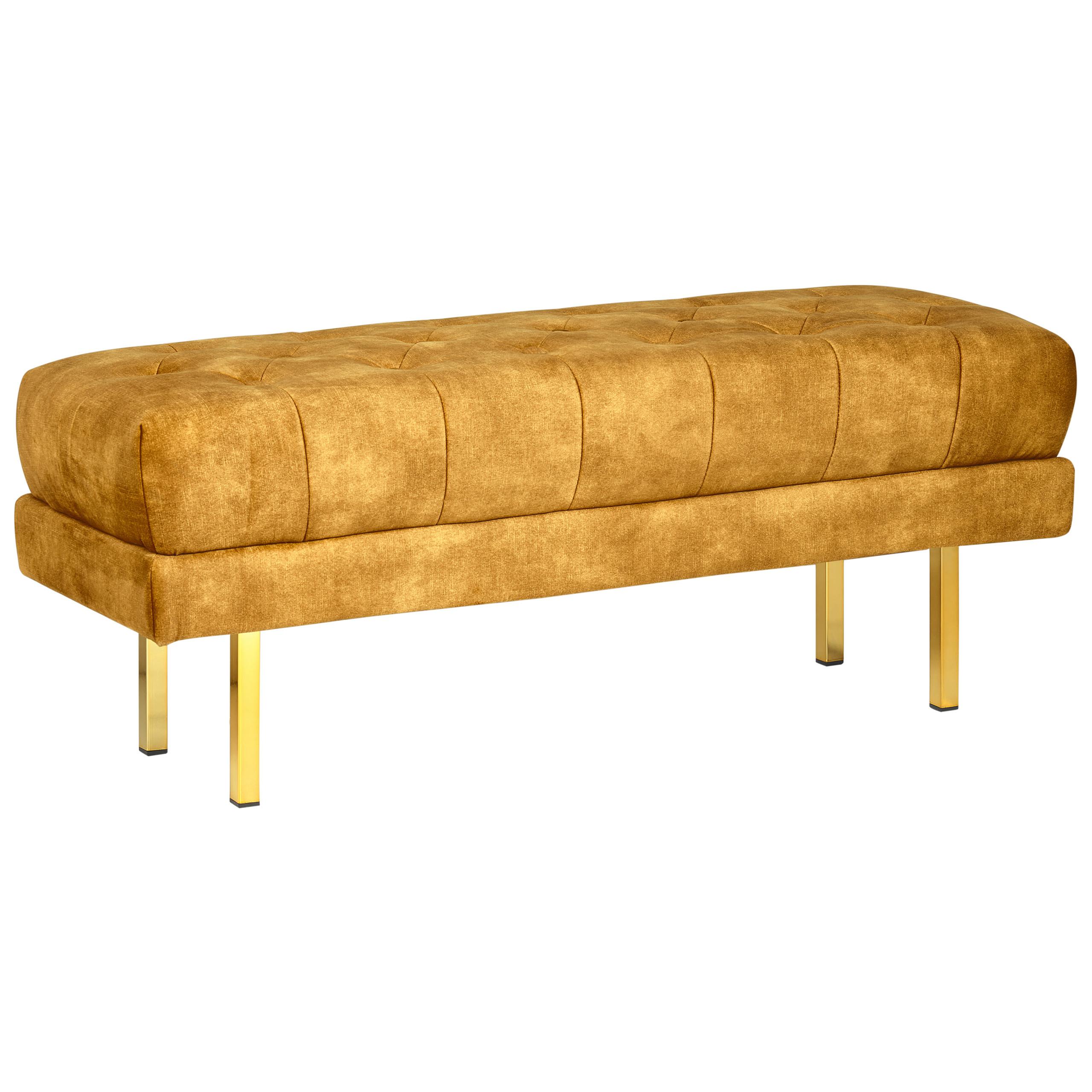 BANK Senfgelb Roseville - Gelb/Goldfarben, Textil (117/44/40cm) - Beliani