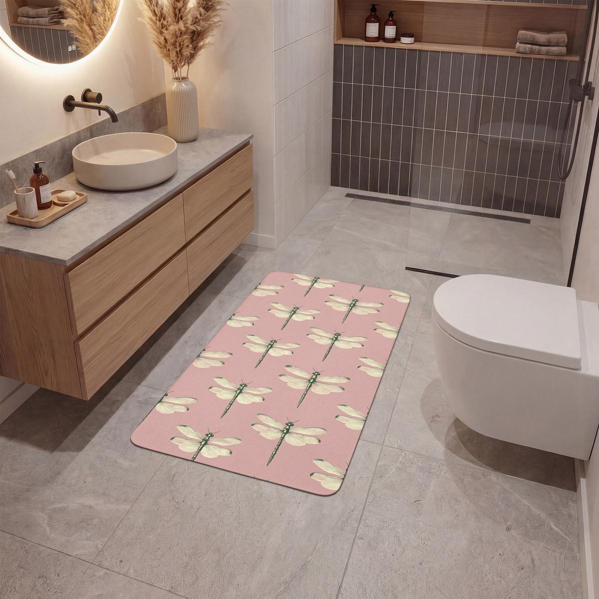 BADEMATTE Lillibells - Muster - Rosa 60x90 cm - Rosa, Textil (60/90cm) - OnlyWow