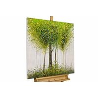 ÖLGEMÄLDE 80/80 cm - Weiß/Grün, Holz/Textil (80/80cm) - KUNSTLOFT
