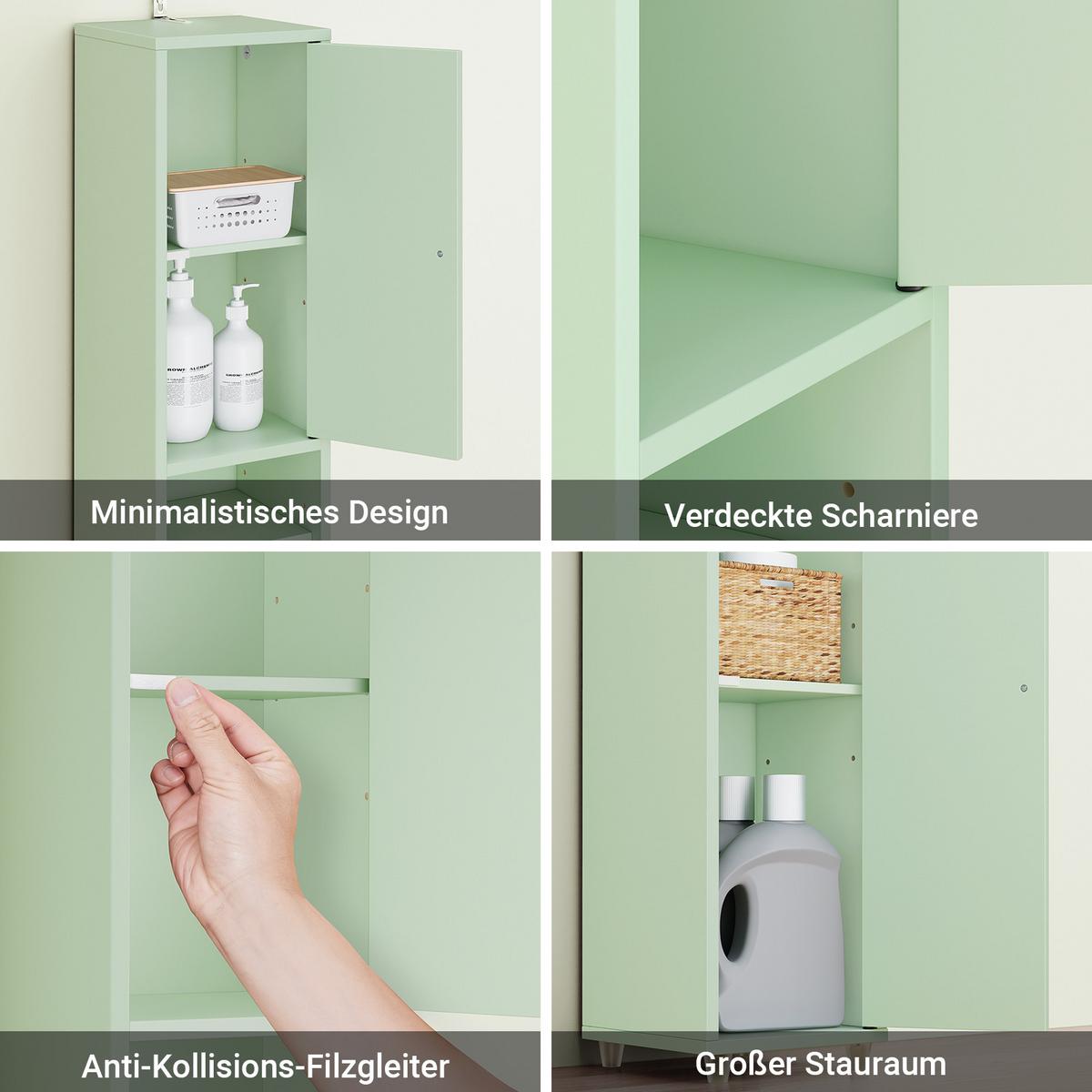 HOCHSCHRANK schmal Hellgrün - Hellgrün, Holzwerkstoff (20/180/20cm) - SoBuy