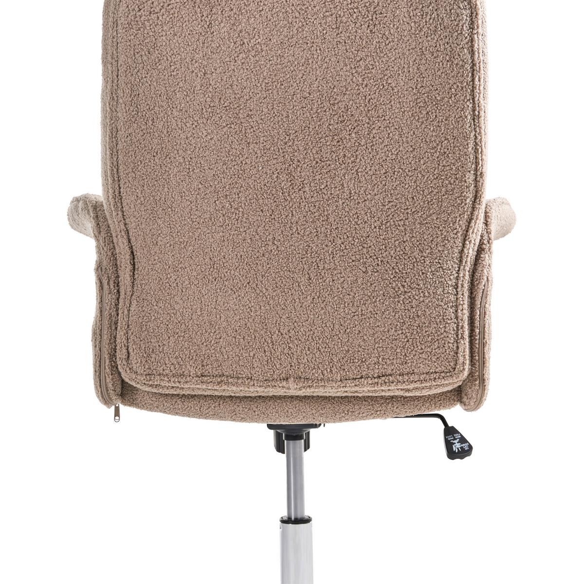 BÜROSTUHL Braun Pilot - Silberfarben/Braun, Textil (72/117/72cm) - Beliani
