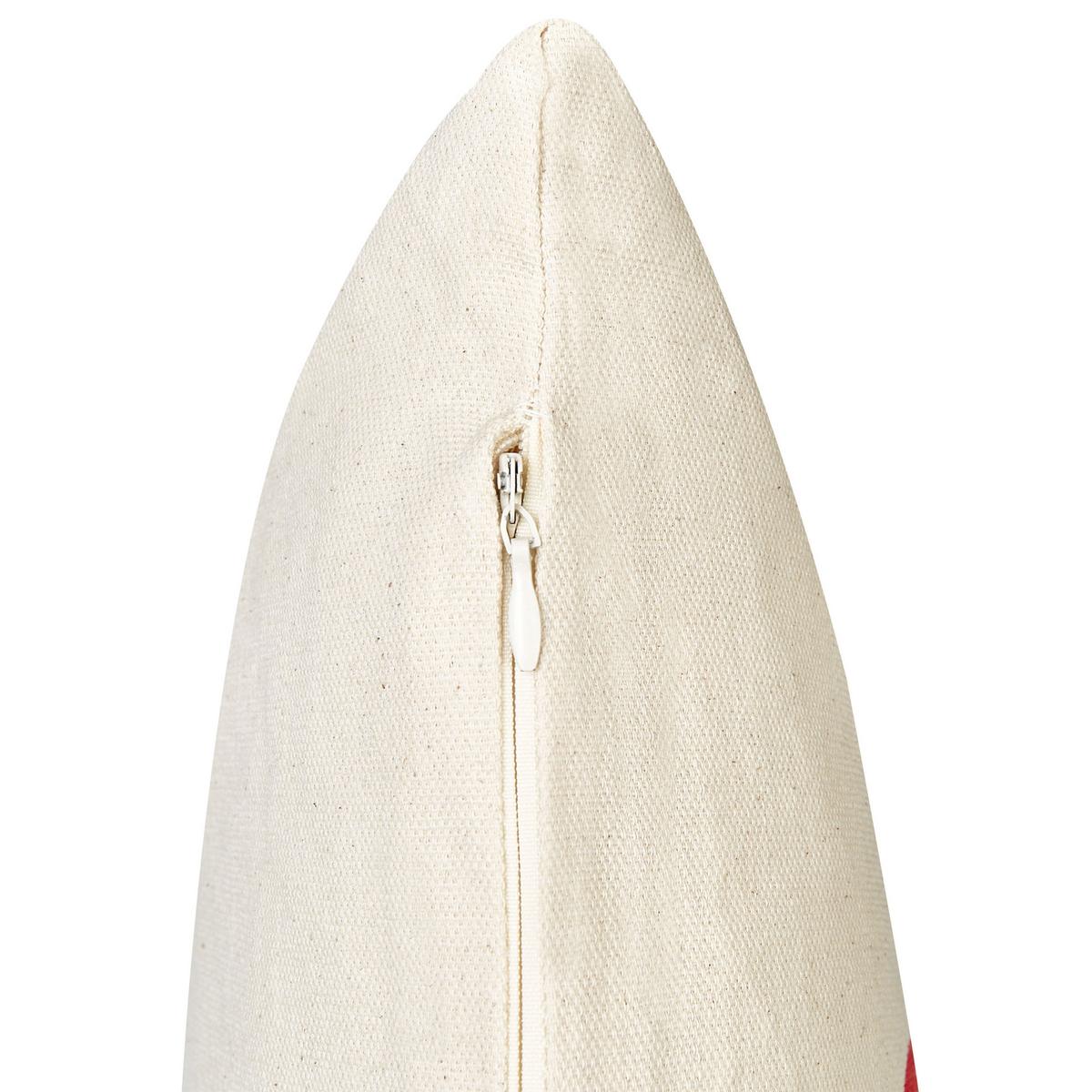DEKOKISSEN 2er-Set Beige 45/45 cm Plumeria - Beige/Rot, Naturmaterialien (45/45cm) - Beliani