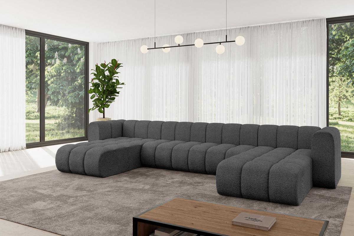 WOHNLANDSCHAFT modulares Sofa Joren-U2 - 410x177x70 cm Grau - Grau, Holzwerkstoff/Textil (410/70/177cm) - ALTDECOR