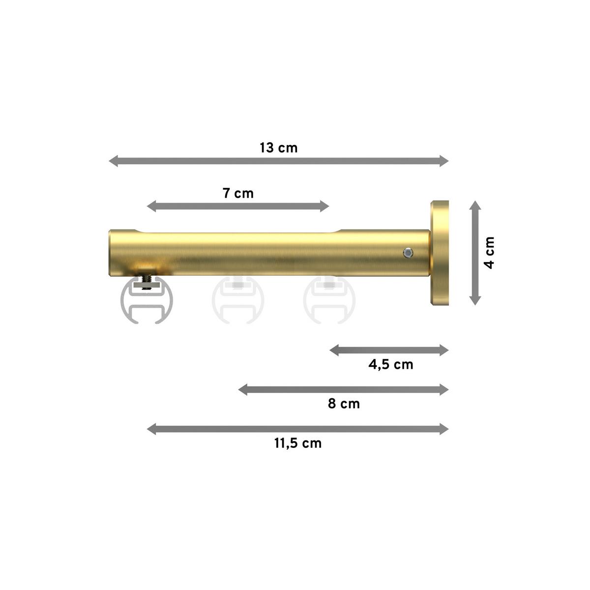 GARDINENSTANGE INNENLAUF Siteno Santo 320 cm (geteilt in 2 x 160 cm), 1-läufig, 20 mm Ø Messing-Optik - Messingfarben, Metall (320cm) - INTERDECO