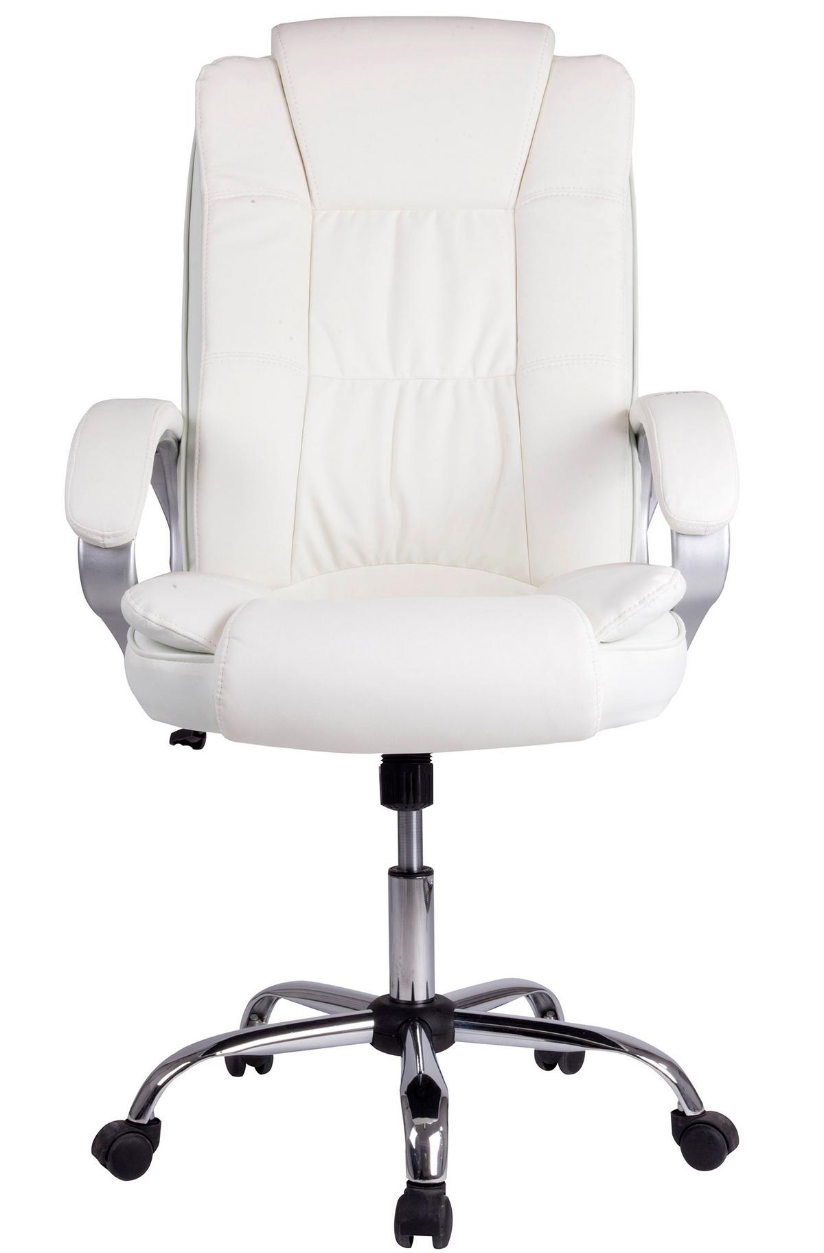 DREHSTUHL Karen Weiß - Weiß, Fell (68/110/72cm) - VS Venta-stock